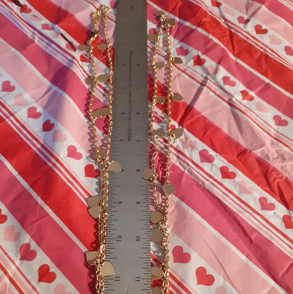 Very long heart gold necklace - Picture 3 of 3